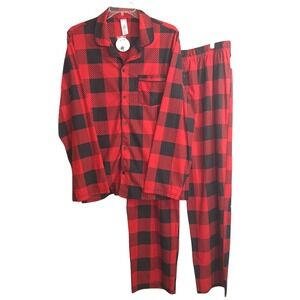 Jolly Jammies XL Christmas 2-Piece Pajama Set Flannel Red/Black‎ Buffalo Check